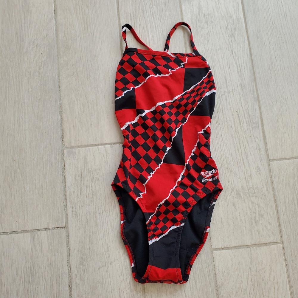 Speedo  ENDURANCE * One Piece Swimsuit - Red and Black Pattern